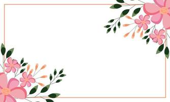 Wedding invitation template with floral frame background vector