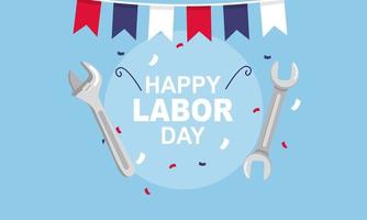 Hand drawn labor day background vector illustration