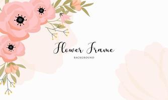 Wedding invitation template with floral frame background vector