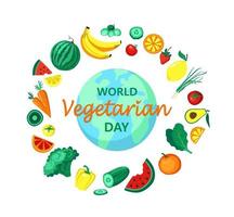 World vegetarian day concept vector