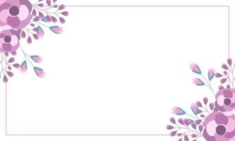 Wedding invitation template with floral frame background vector