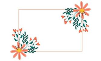 plantilla de invitación de boda con fondo de marco floral vector