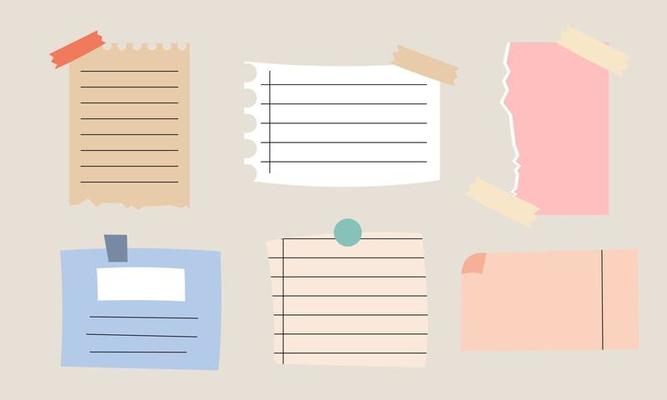 Collection of sticky note illustrations vector