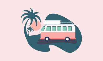 Campervan caravan logo design vector illustration