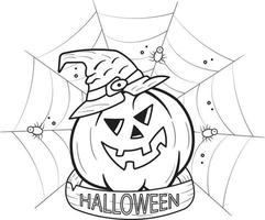Halloween Background Colouring Page vector