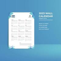 One page 2023 wall calendar template vector