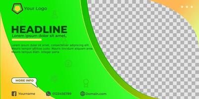 banner green color simple shape vector