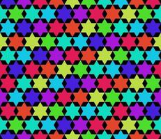 K63 - Colorful Six-pointed Star Pattern Seamless Background vector