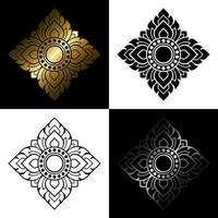 Traditional Thai Art Pattern Set Prajam Yam 3 vector