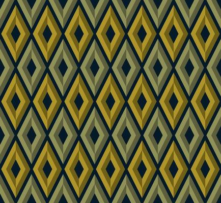 Seamless Diamond Shape Background Pattern Green Yellow