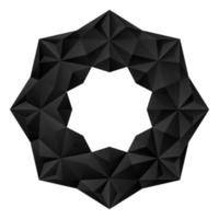 3d flor negra origami estilo mandala forma geométrica de 8 puntas vector