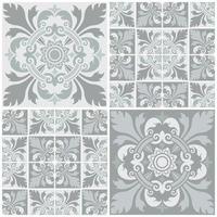 Background Decorative Patterns Set Applied Thai Art Style vector