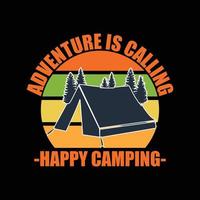 Camping T-shirt design vector