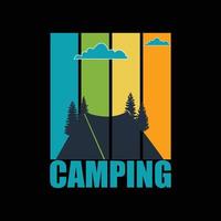 Camping T-shirt design vector