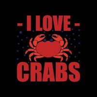 Crab T-shirt design vector