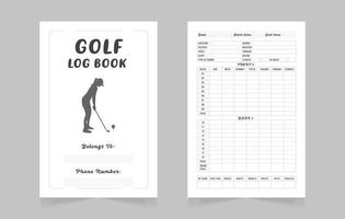 plantilla de diseño de libro de registro de golf vector