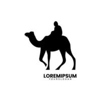 Silhouette style camel logo illustration vector