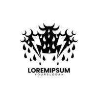 Silhouette style rain storm  logo illustration vector