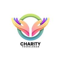 Vector logo illustration charity gradient colorful style