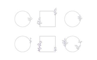 Floral frames. Wreath decorative borders. vector