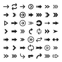 Arrow icons. Simple directional pictogram arrows. vector