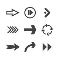 Arrow icons. Simple directional pictogram arrows. vector