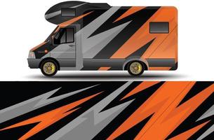 gravis identidad corporativa marca de vehículo de camping diseño de etiqueta vista lateral vector