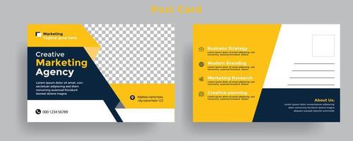 Business postcard template and business card design. vector