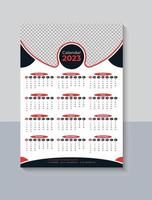 diseño creativo de calendario de pared de una página 2023, calendario de negocios 2023, plantilla de calendario de una página de 12 meses moderna, vector profesional