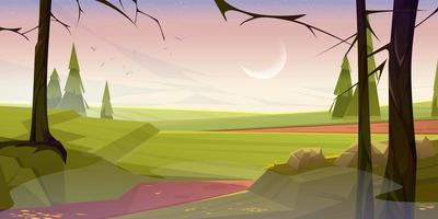 Autumn landscape in early morning vector