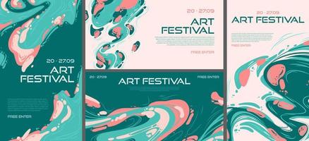 Art festival abstract posters or invitation flyers vector