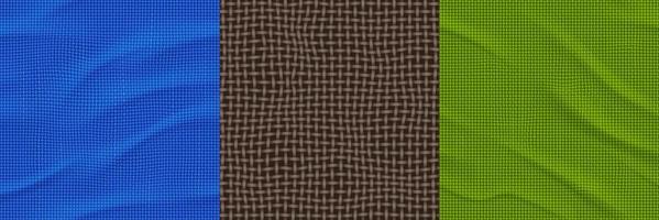 Seamless textures for game jute fabric, sackcloth vector