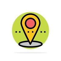 Location Pin Point Abstract Circle Background Flat color Icon vector