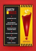 Safety rules poster flyer security sign template vector