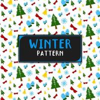 winter snow santa new year background pattern vector