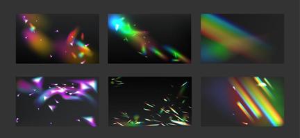 Light effect diamond prism flare collection, glare vector