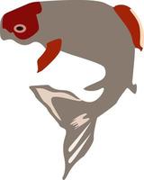 Big fish, illustration, vector on white background.
