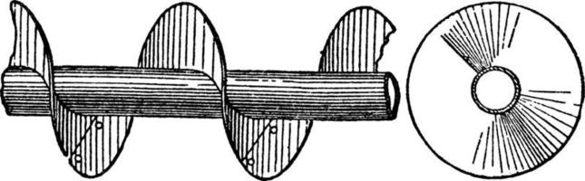 Continuous Worm Conveyor, vintage illustration. vector