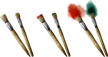 Different Art Brushes. Vector watercolor drawing made by hand.