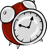 Red alarm clock, illustration, vector on white background