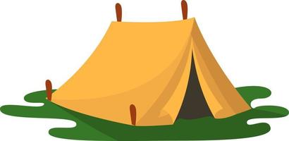 Yellow tent, illustration, vector on white background