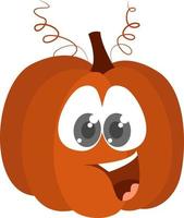 Excited pumpkin, illustration, vector on white background.