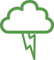 Green thunder cloud, illustration, on a white background. vector