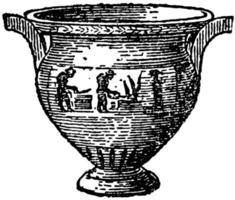 Kelebe is a Mixing bowl, vintage engraving. vector