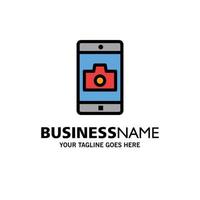 Application Mobile Mobile Application Camera Business Logo Template Flat Color vector