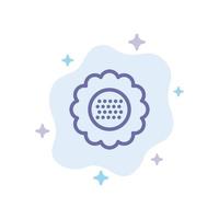 Flora Floral Flower Nature Spring Blue Icon on Abstract Cloud Background vector