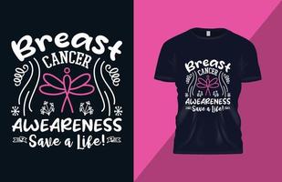 camiseta de concientización sobre el cáncer de mama vector