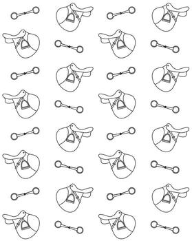 Seamless pattern of equestrian bit vector