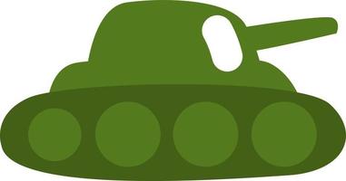 Tanque verde militar, ilustración, vector sobre fondo blanco.