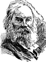 Walt Whitman, vintage illustration vector